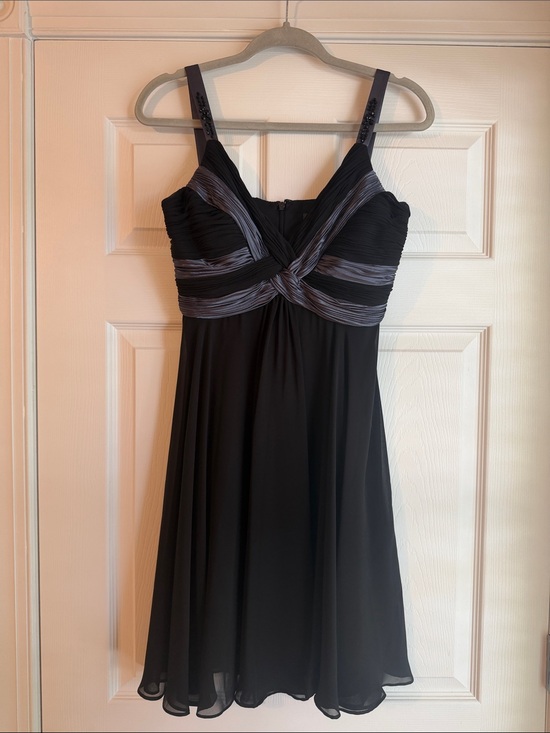 dressbarn Dresses & Skirts - dressbarn Black Ruched Cocktail Dress with Subtle Sheen